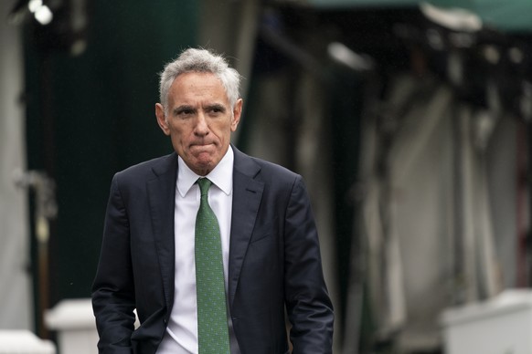 White House coronavirus adviser Dr. Scott Atlas departs after a television interview at the White House, Monday, Oct. 12, 2020, in Washington. (AP Photo/Alex Brandon)
Scott Atlas