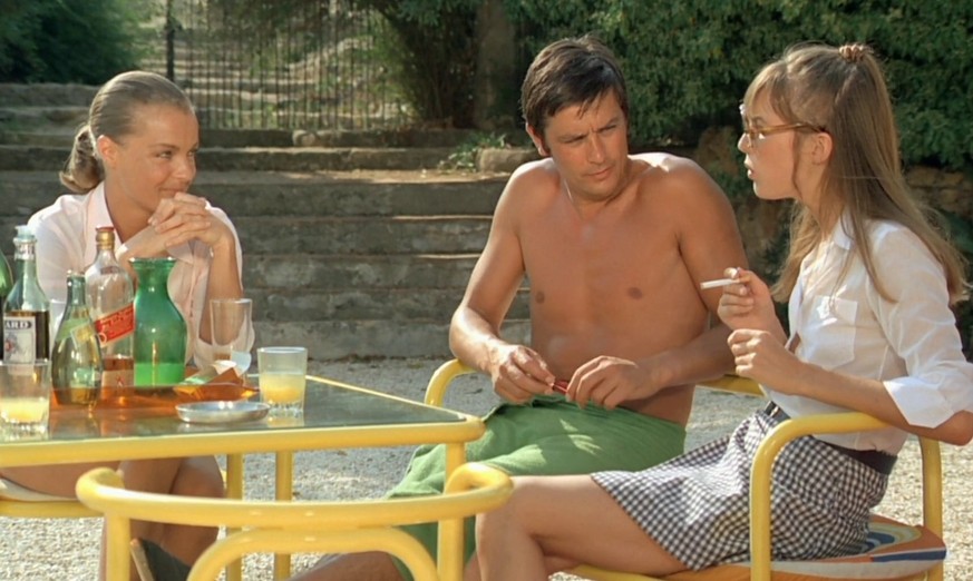 Romy Schneider, Alain Delon, Jane Birkin in «La piscine» von Jacques Deray, 1969.