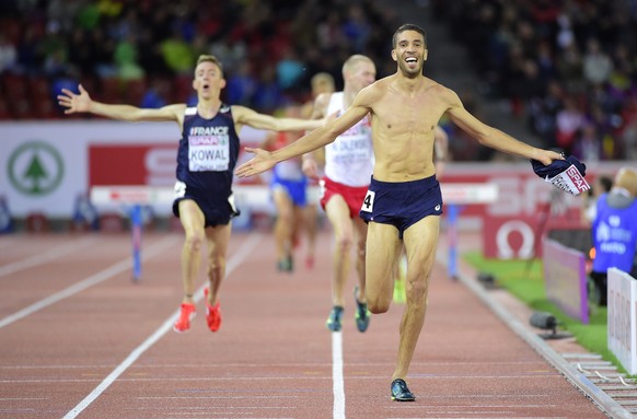 Der Body des Anstosses:&nbsp;Mekhissi läuft zum Sieg über 3000 m Steeple, der ihm wenig später aberkannt wird.