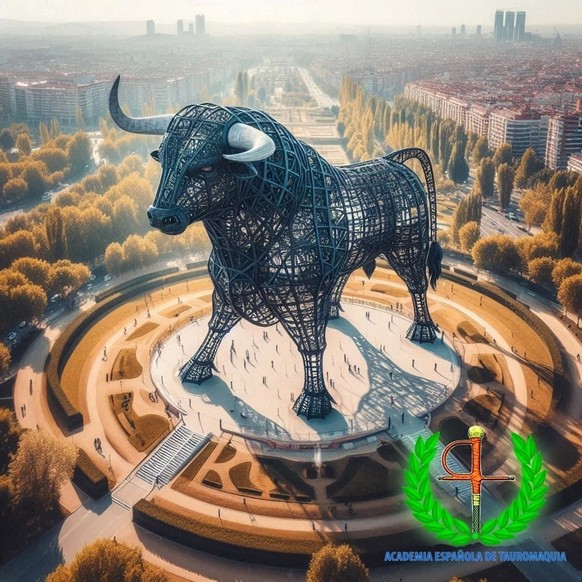 «El Toro de España»: So soll die Riesenskulptur eines Stiers laut der Academia de Tauromaquia aussehen.