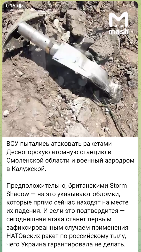 This would still show part of a launched Storm Shadow missile.