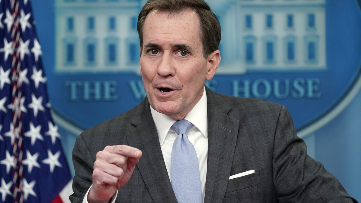 National Security Council spokesman John Kirby speaks during the daily briefing at the White House in Washington, Friday, Feb. 10, 2023. (AP Photo/Susan Walsh)