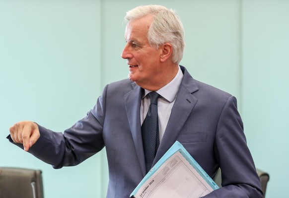 epa07099102 Michel Barnier, the European Chief Negotiator of the Task Force for the Preparation and Conduct of the Negotiations with the United Kingdom under Article 50 attends the weekly college meet ...