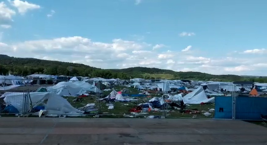 Kein schöner Anblick: Der Abfallberg am Openair Frauenfeld 2018.