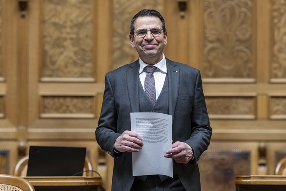 Matthias Samuel Jauslin, GLP-AG, schreitet durch den Saal, an der Herbstsession der Eidgenoessischen Raete, am Dienstag, 4. Maerz 2025 im Nationalrat in Bern. (KEYSTONE/Alessandro della Valle)