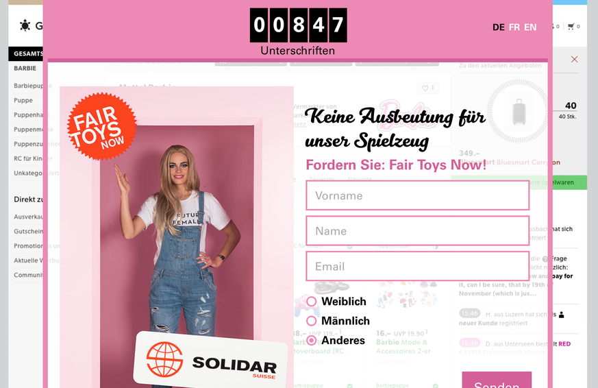 Die NGO sammelt online Unterschriften für eine Petition.