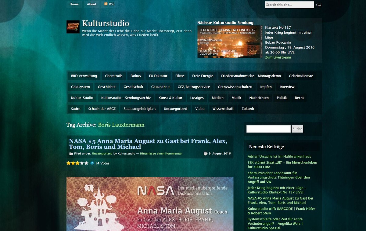 Lauxtermann betreibt auch den «Kulturstudio»-Blog.