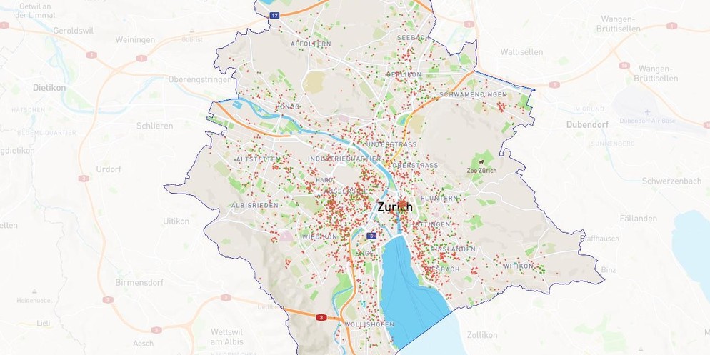 Gemäss der Website «Inside Airbnb» gibt es in der Stadt Zürich rund 3000 inserierte Wohnungen und Zimmer.