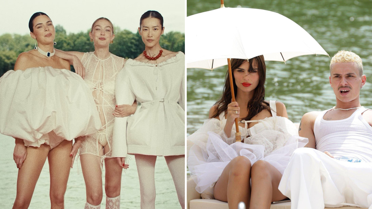 Défilé: Jacquemus a présenté sa nouvelle collection à Versailles. Les invités n'étaient pas assis sur de simples chaises, mais installés dans des barques.