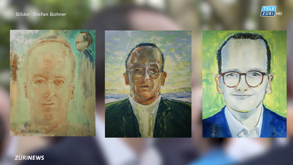 Zürcher Regierungsrat Martin Neukom porträtiert von Künstler Hans Witschi