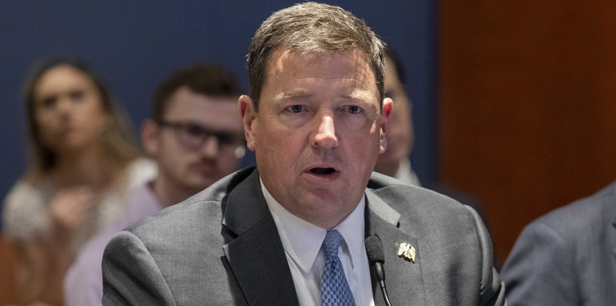FILE - Ed Martin speaks at an event hosted by Rep. Matt Gaetz, R-Fla., at the Capitol in Washington, June 13, 2023. (AP Photo/Amanda Andrade-Rhoades, File)
Ed Martin