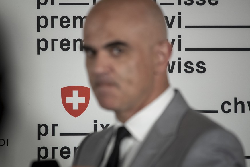 Bundesrat Alain Berset waehrend der Verleihung des Schweizer Musikpreises 2021, am Freitag, 17. September 2021, in Lugano. (KEYSTONE/Ti-Press/Pablo Gianinazzi)