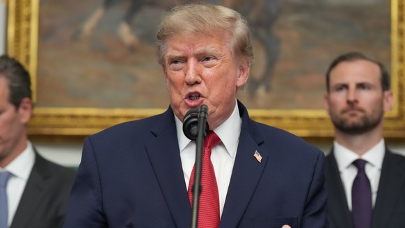 President Donald Trump speaks during a meeting with technology leaders in the Roosevelt Room of the White House, Wednesday, Aug. 19, 2026, in Washington. (AP Photo/Jacquelyn Martin)
Donald Trump