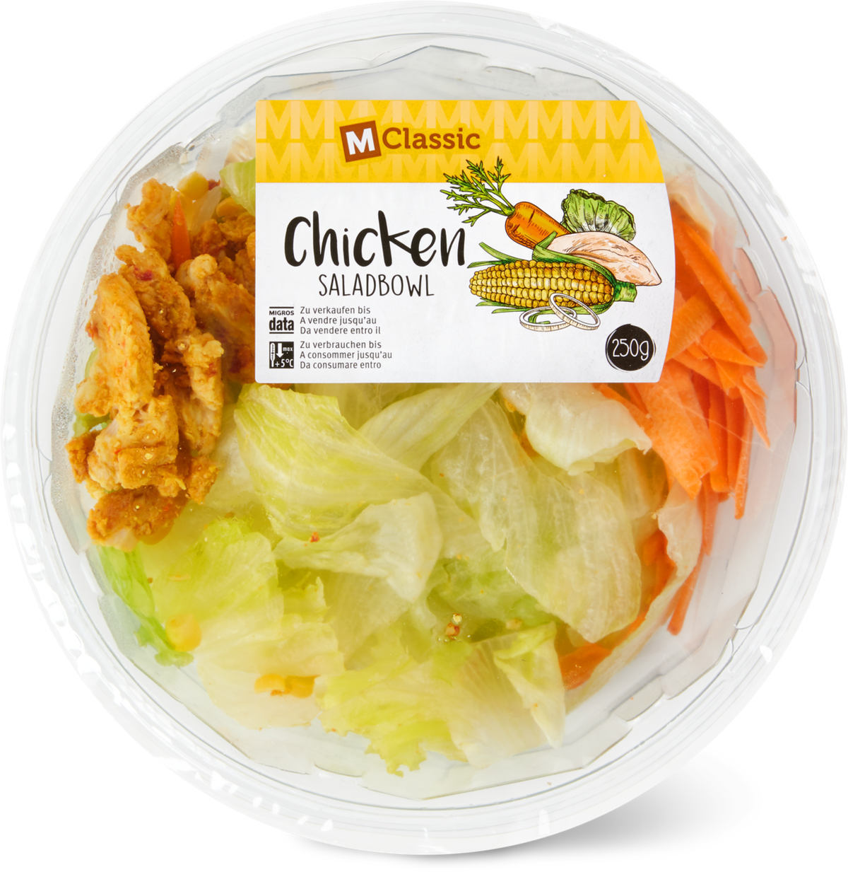 M.Classic. Saladbowl Chicken. Wegen Listerien zurückgerufen. Migros