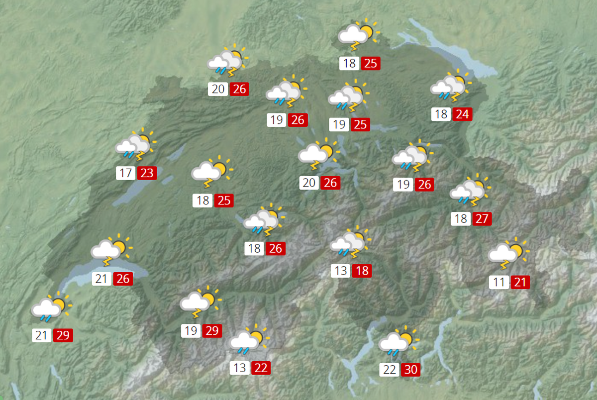 Wetter Karte 1. August 2024
