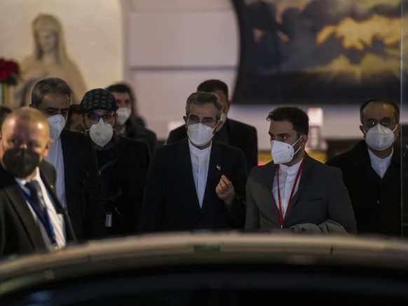 epa09611280 Iran's Chief Negotiator for the Nuclear Agreement, Ali Bagheri Kani leaves a JCPOA Joint Commission Iran talks meeting in Vienna, Austria, 29 November 2021. The Joint Commission of th ...