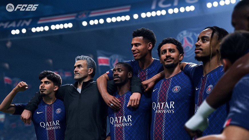 Auch bei «EA Sports FC 26» möglich: In die Rolle von Trainer Luis Enrique schlüpfen und mit Paris St. Germain die Champions League gewinnen.