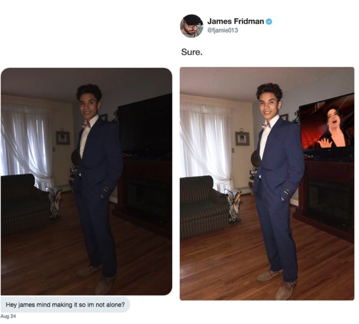 «Hey James, kannst du machen, dass ich nicht mehr so allein bin?»
