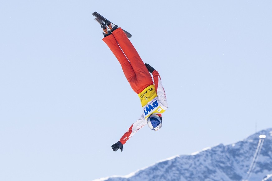 Noe Roth of Switzerland during Fis Freestyle Ski World Cup, Men&#039;s Aerials, St. Moritz, Switzerland, on Sunday, March 5, 2023. (KEYSTONE/Mayk Wendt)