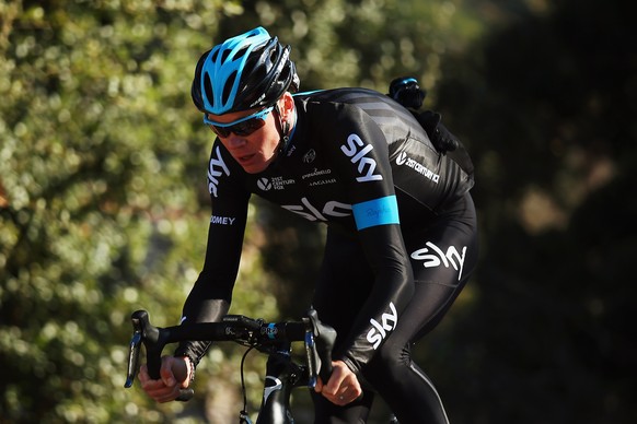 ALCUDIA, SPAIN - JANUARY 11: Chris Froome of Great Britain and Team SKY in action during a Team SKY Media Day on January 11, 2015 in Alcudia, Spain. (Photo by Bryn Lennon/Getty Images)