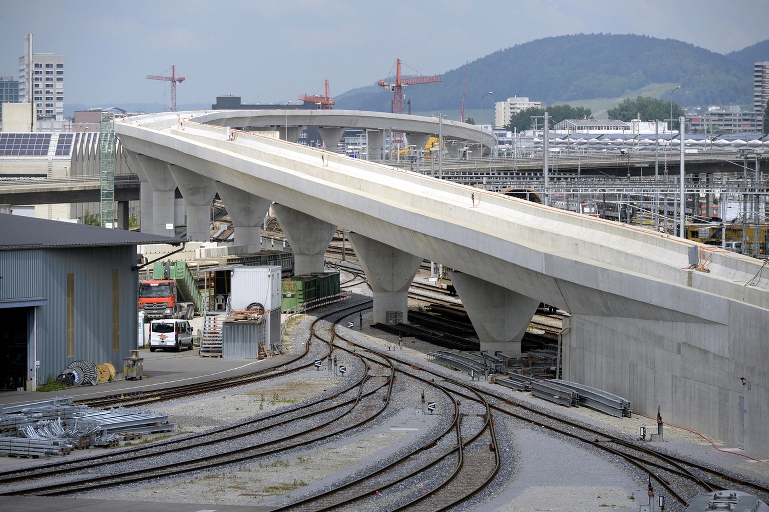 Die Rampe am Hauptbahnhof Zürich für die Neustrecke Altstetten-Oerlikon.