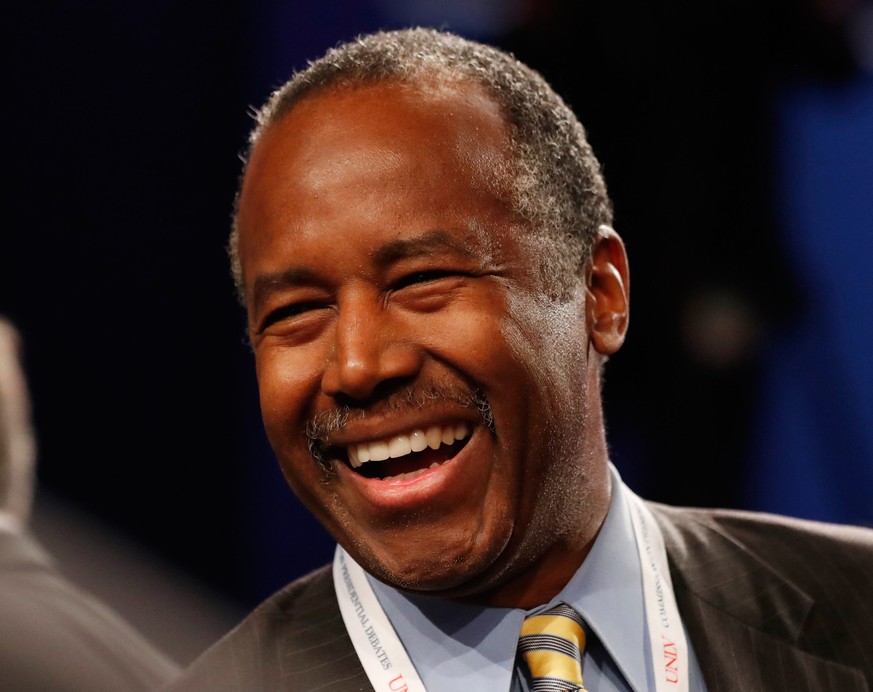 Former candidate Ben Carson arrives to attend the third and final 2016 presidential campaign debate between Republican U.S. presidential nominee Donald Trump and Democratic nominee Hillary Clinton at  ...