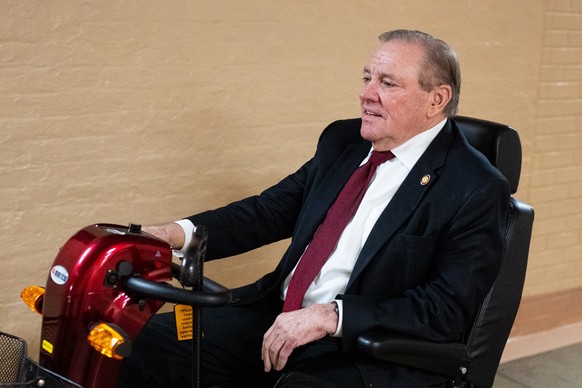 UNITED STATES - MARCH 4: Rep. Neal Dunn, R-Fla., arrives for the House Republican Conference caucus meeting in the U.S. Capitol on Wednesday, March 4, 2026. (Bill Clark/CQ-Roll Call, Inc via Getty Ima ...