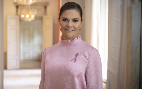 epa08706086 An undated handout photo made available by the Swedish Royal Court on 29 September 2020 shows Crown Princess Victoria of Sweden posing for a portrait. On 25 September 2020, the Cancer Foun ...