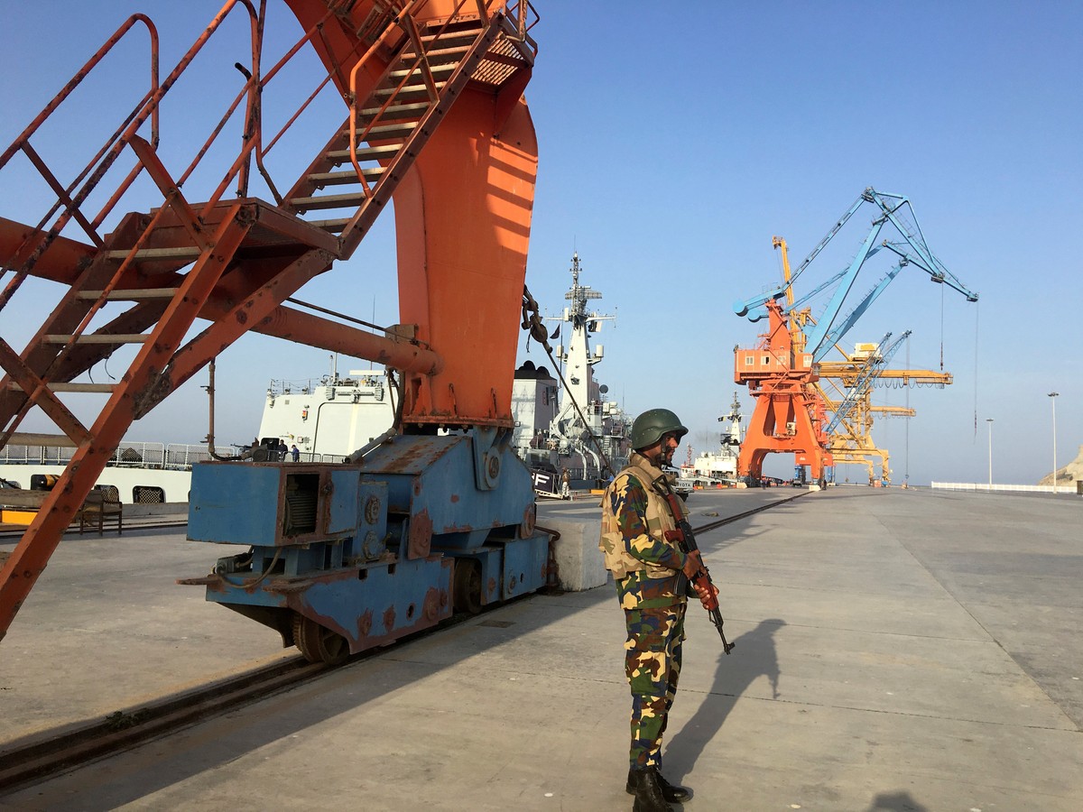 A member of Pakistan Navy is seen at the Gwadar port in Pakistan's Balochistan Province April 12, 2016. REUTERS/Kay Johnson