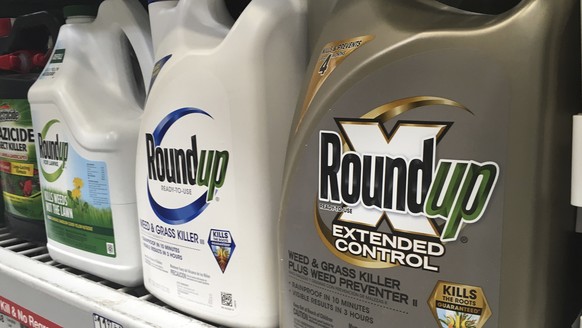 FILE - In this Sunday, Feb. 24, 2019 file photo, containers of Roundup are displayed on a store shelf in San Francisco. A jury in federal court in San Francisco has concluded that Roundup weed killer  ...