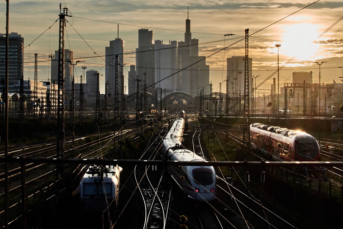 Trains stand in front of the main train station in Frankfurt, Germany, Thursday, July 31, 2025. (AP Photo/Michael Probst)
Germany Railway