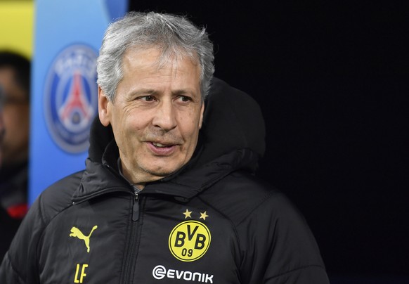 Dortmund&#039;s head coach Lucien Favre prior the Champions League round of 16 first leg soccer match between Borussia Dortmund and Paris Saint Germain in Dortmund, Germany, Tuesday, Feb. 18, 2020. (A ...