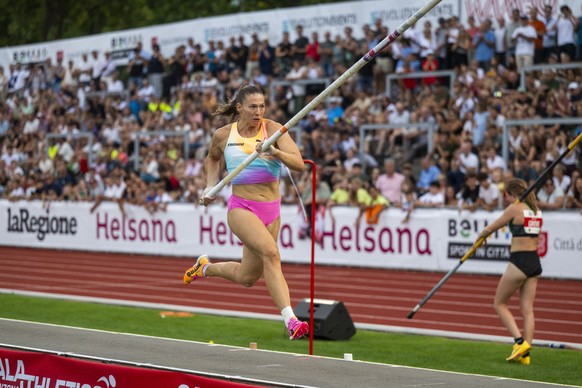Angelica Moser (SUI), Pole Vault Women,during the GalAthletics competition in Bellinzona, Sunday 30 August 2026. (KEYSTONE/Ti-Press/Samuel Golay)