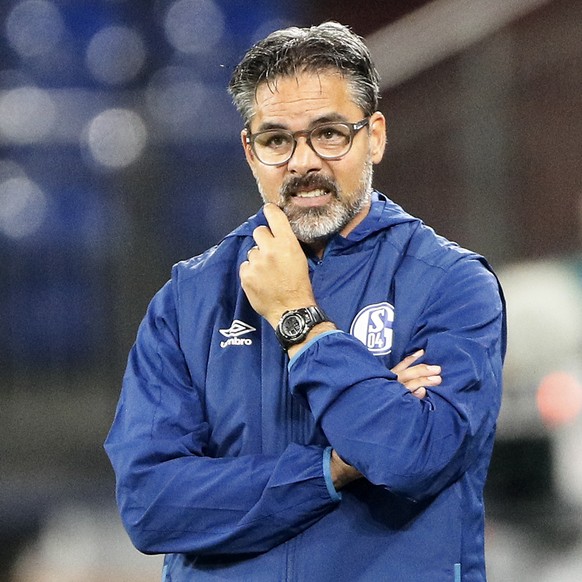 Schalke&#039;s head coach David Wagner reacts during the German Bundesliga soccer match between FC Schalke 04 and Werder Bremen in Gelsenkirchen, Germany, Saturday, Sept. 26, 2020. (AP Photo/Martin Me ...