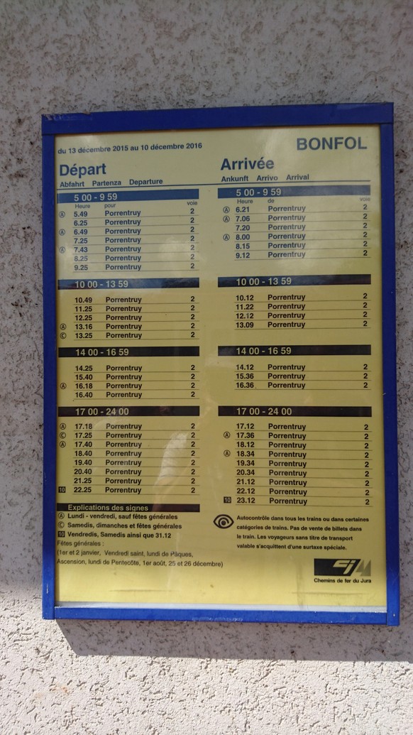 15 Lustigkeiten im Schweizer ÃV, die dir deine Fahrt in vollen ZÃ¼gen erleichtern
Wohin kommt man von Bonfol mit dem Zug?