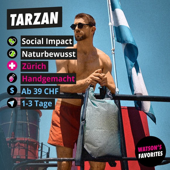 Der schöne Schwimmsack von Tarzan besteht aus alten Getränkeflaschen.