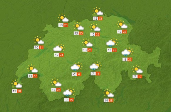 Das Wetter am Dienstag.