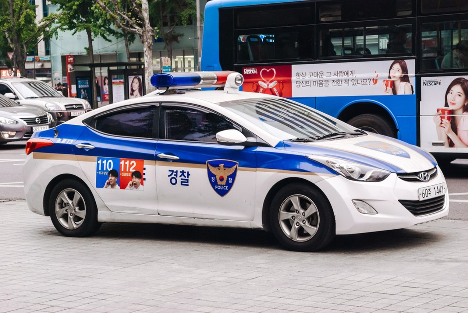 Polizeiwagen in Südkorea.