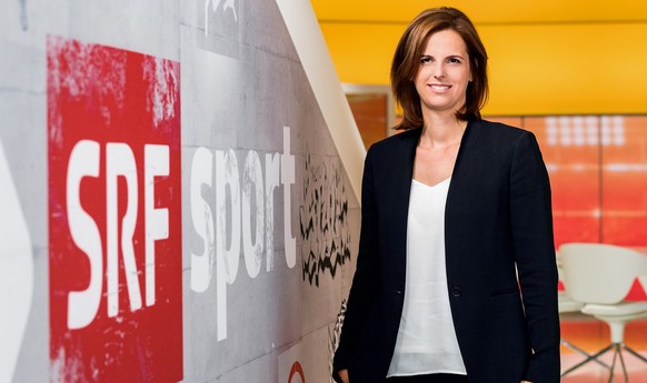 Chefredaktorin Susan Schwaller im Studio von SRF Sport.