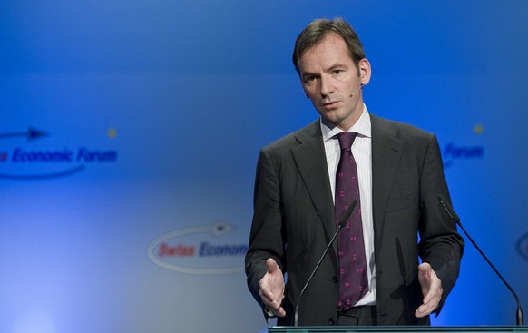 Andreas Jacobs, Chairman Barry Callebaut speaks at the Swiss Economic Forum SEF Thursday, May 14, 2009 in Thun, Switzerland. (KEYSTONE/Peter Schneider)