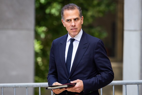 epa11402995 Hunter Biden, son of US President Joe Biden, departs his gun trial at the US Federal District Court in Wilmington, Delaware, USA, 10 June 2024. The defense and prosecution have rested thei ...