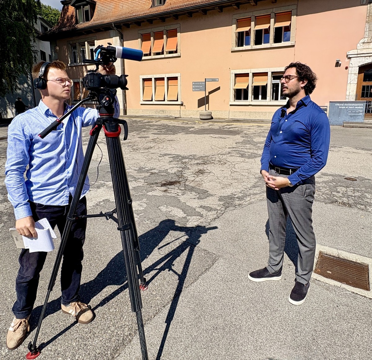 Avocat de la défense, Me Albert Habib donne une interview au sortir du procès d'un jeune Somalien au Tribunal criminel à Yverdon.