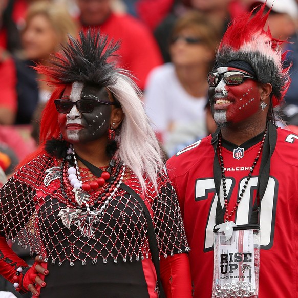 TAMPA, FL - NOVEMBER 09: Atlanta Falcons fans look on during the second half of the game against the Tampa Bay Buccaneers at Raymond James Stadium on November 9, 2014 in Tampa, Florida. Mike Ehrmann/G ...