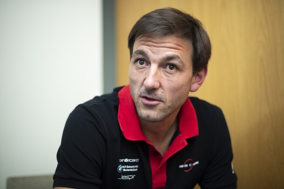 Thomas Peter, sportsdirector Swiss Cycling, of Switzerland is pictured during a press meeting prior the UCI mountain bike world championships, on Tuesday, September 4, 2018, in Lenzerheide, Switzerlan ...