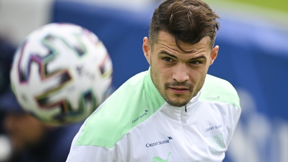 ARCHIVBILD ZUM POSITIVEN CORONTEST VON GRANIT XHAKA, AM MITTWOCH, 1. SEPTEMBER 2021 - Granit Xhaka of Team Switzerland during a training session prior tomorrow?s friendly soccer match between Switzerl ...