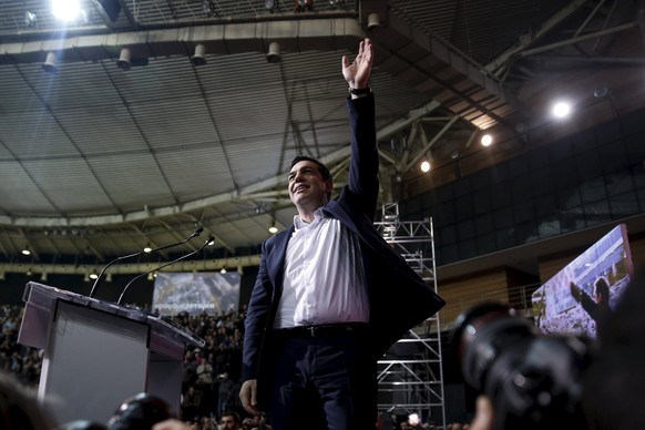 Ein Jahr nach der Wahl: Ministerpräsident Tsipras vor Anhängern in Athen.