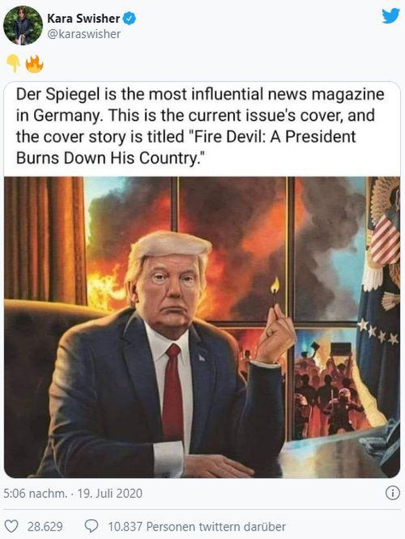 «Feuerteufel: Ein Präsident brennt sein Land nieder.»