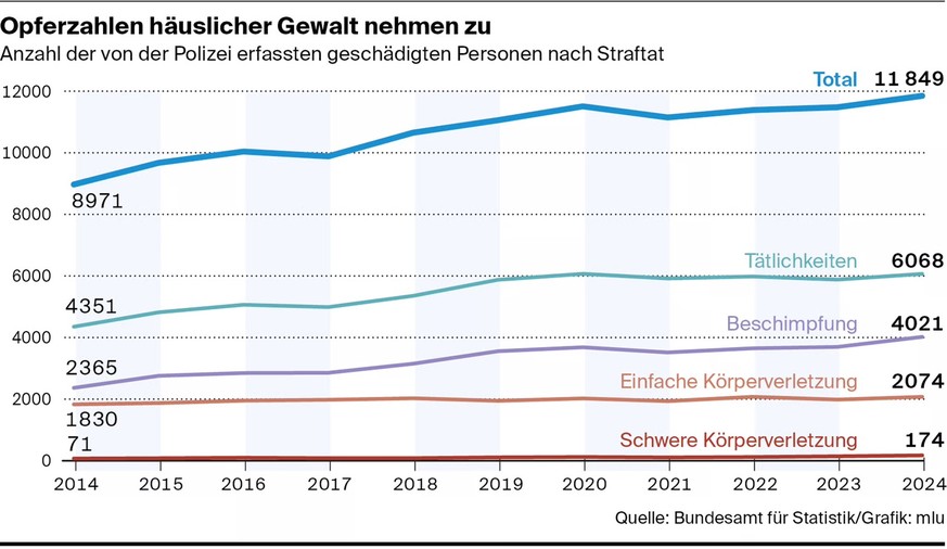 Opferzahlen häusliche Gewalt, Grafik 2026