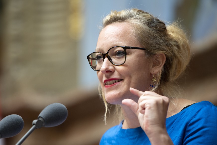 Aline Trede, GP-BE, spricht an der Herbstsession der Eidgenoessischen Raete, am Montag, 24. September 2018 im Nationalrat in Bern. (KEYSTONE/Anthony Anex)