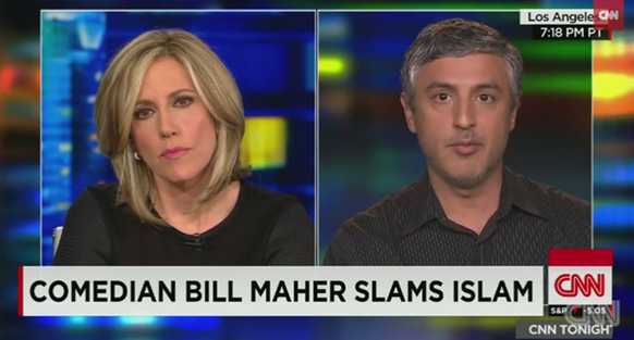 Der intellektuelle Reza Aslan wird ob der wiederholten Frage der Moderatorin&nbsp;Alisyn Camerota, ob «der Islam» Gewalt fördere, immer ungehaltener.&nbsp;